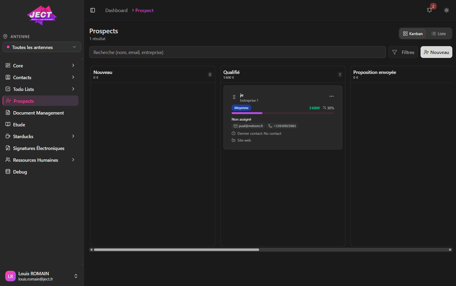 Dashboard illustration of the IntraJECT ERP platform